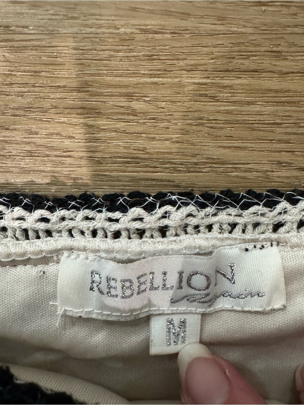 Rebellion Crochet Tank & Shorts Set in Cream and Black - Picture 3 of 3